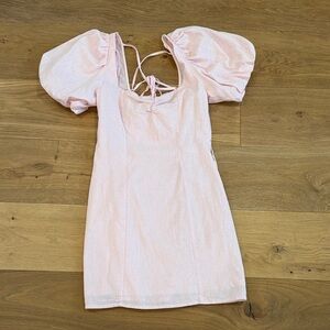 H&M Pink Puff Sleeve Mini Dress